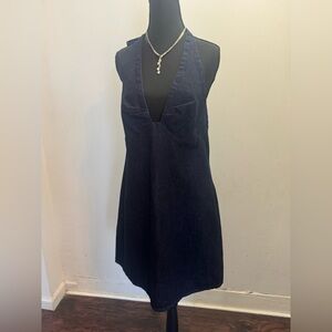 Free People Trevi Dark Blue Denim Mini Dress